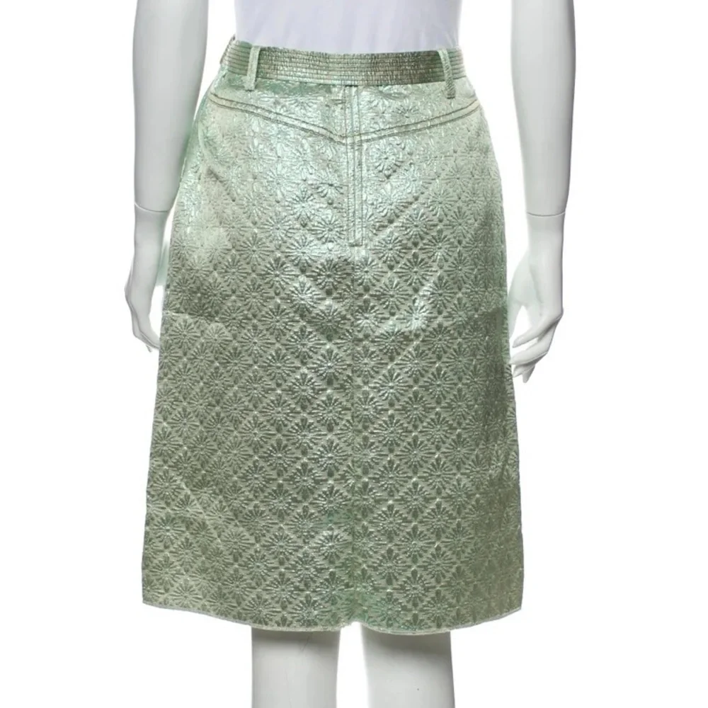 Just In Case New women belted jacquard Skirt knee‎ length